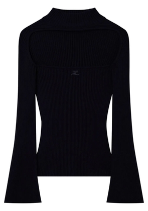Courrèges cut-out ribbed jumper - Black