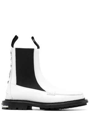 Toga Pulla stud-embellished leather ankle boots - White