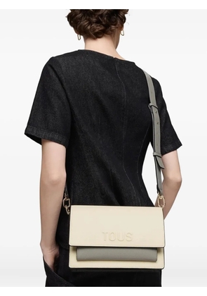 TOUS Medium Audree embossed-logo two-tone crossbody bag - Neutrals