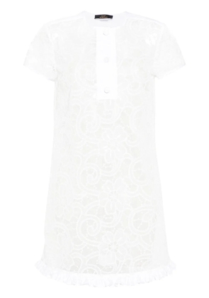 TWINSET floral-embroidery organza mini dress - White