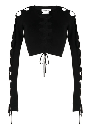 Monse lace-up detail cropped jumper - Black