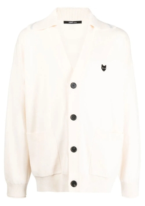 ZZERO BY SONGZIO V-neck logo-patch cardigan - Neutrals