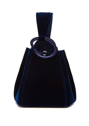 Oscar de la Renta O Handle velvet tote bag - Blue