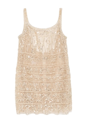 Saiid Kobeisy embroidered mini dress - Gold