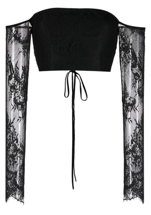 Macgraw Jealousy laced cropped top - Black