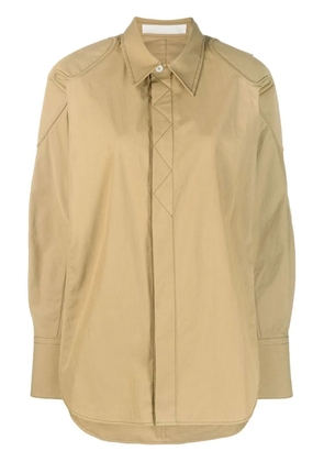 Dion Lee contrast stitching shirt jacket - Neutrals
