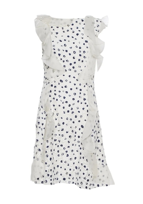 Oscar de la Renta Pre-Owned floral-print ruffled mini dress - White