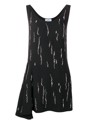 Prada embellished asymmetric dress - Black