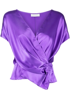 Michelle Mason open-neck top - Purple