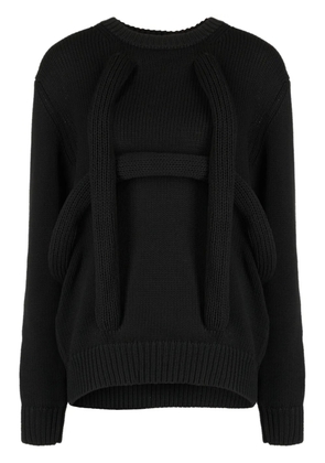 Comme Des Garçons crew-neck drop-shoulder jumper - Black