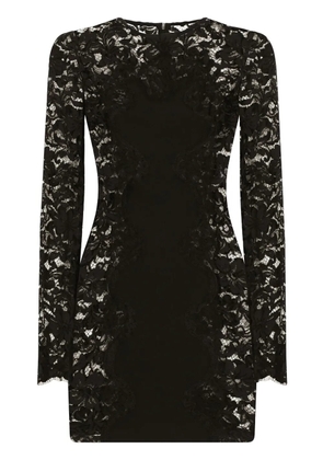 Dolce & Gabbana semi-sheer lace minidress - Black