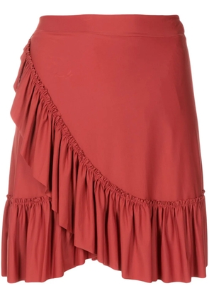 Lygia & Nanny Laurita ruffled-trim wrap skirt - Red
