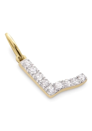 Monica Vinader 14kt yellow gold L laboratory-grown diamond charm
