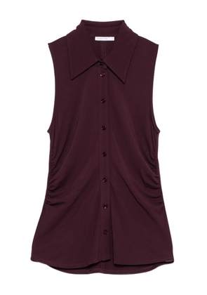 Patrizia Pepe sleeveless ruched-detail shirt - Purple