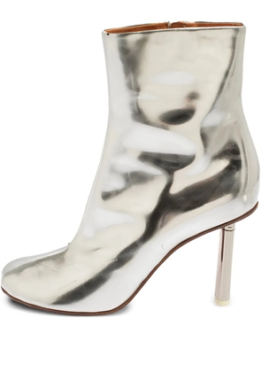 VETEMENTS 85mm metallic leather ankle boots - Silver