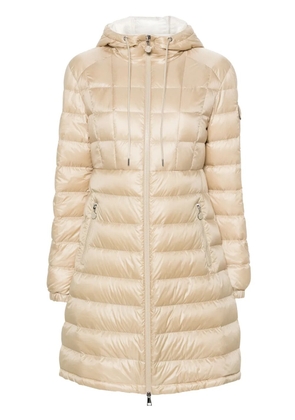 Moncler Amintore long quilted coat - Neutrals
