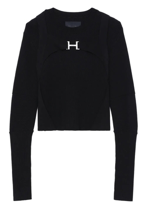 HELIOT EMIL logo-print panelled-design jumper - Black