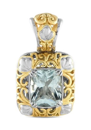 John Hardy 18K yellow and white gold aquamarine pendant