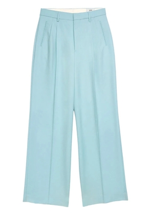 AMI Paris high-waisted pleated wool trousers - Blue