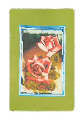 Jean Paul Gaultier Le Paréo rose-print fringed skirt - Green