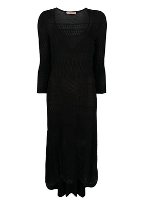 TWINSET open-knit midi dress - Black