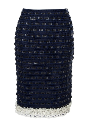 Oscar de la Renta Pre-Owned knitted midi skirt - Blue
