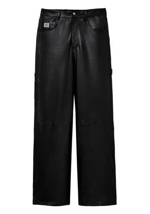 Marc Jacobs wide-leg leather trousers - Black