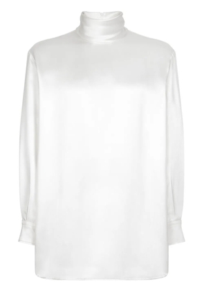 Dolce & Gabbana high-neck silk shirt - White