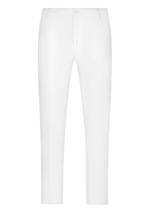 Dolce & Gabbana logo-embroidered tailored trousers - White