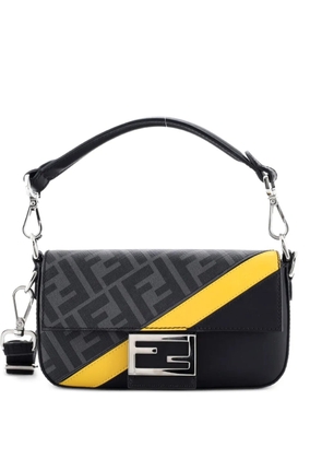 Fendi Pre-Owned Baguette NM Bag Zucca Coated Canvas and Leather Mini shoulder bag - Black