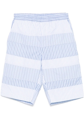 Comme Des Garçons Shirt layered striped shorts - Blue
