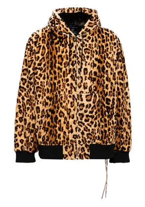 Mastermind World leopard-print hooded jacket - Brown