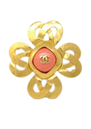 CHANEL Pre-Owned 1997 CC clover brooch - Gold