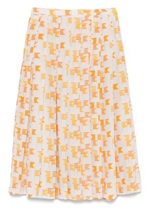 Hermès Pre-Owned 1970s mix-print midi skirt - Neutrals