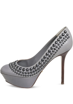 Sergio Rossi Vintage 120mm leather heeled pumps - Grey