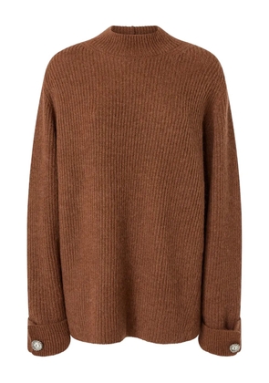 PINKO ribbed-cuff panelled sweater - Brown