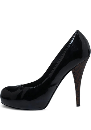 Fendi Pre-Owned 115MM Patent Leather FF Logo Pumps - Black