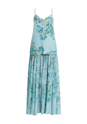 Hemant And Nandita floral-print maxi dress - BLYEMX BLUE-YELLOW MIX