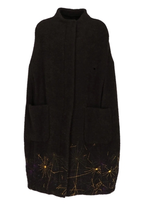 Dries Van Noten Pre-Owned 1990s embroidered cape - Brown