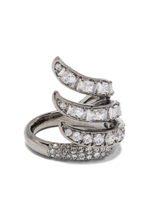 Swarovski triple-band crystal ring - Silver