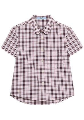Prada check-print cotton shirt - Pink