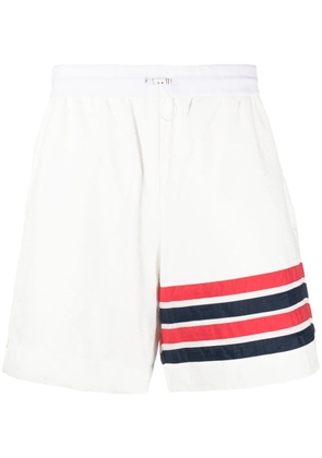 Thom Browne 4-Bar stripe ripstop shorts - White