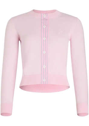 Patou JP monogram cotton cardigan - Pink