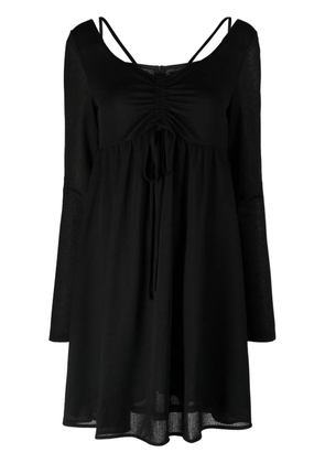 tout a coup ruched-detail long-sleeve minidress - Black