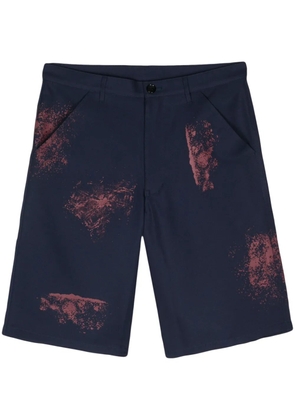 Comme Des Garçons Shirt paint splatter-detail shorts - Blue