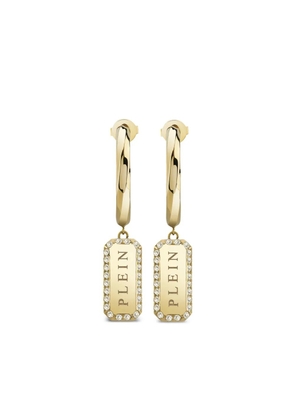 Philipp Plein Crystal Tag earrings - Gold