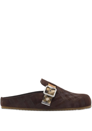 Burberry check-pattern buckle sandals - Brown