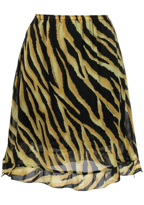 Versace Pre-Owned 2000s tiger stripe-print skirt - Black
