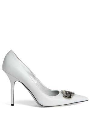 DSQUARED2 100mm logo-plaque leather pumps - White