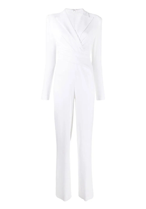 Talbot Runhof long-sleeve wrap-design jumpsuit - Black